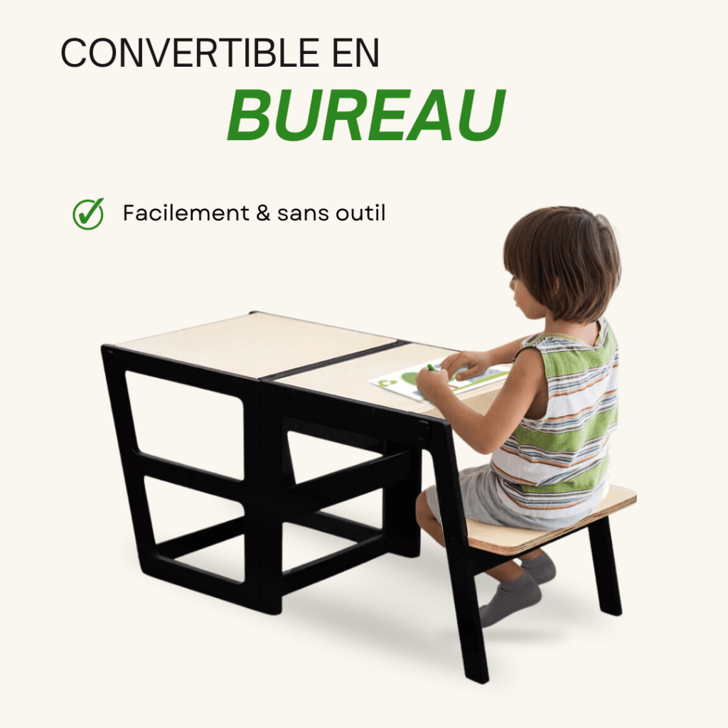 Tour Montessori convertible en bureau