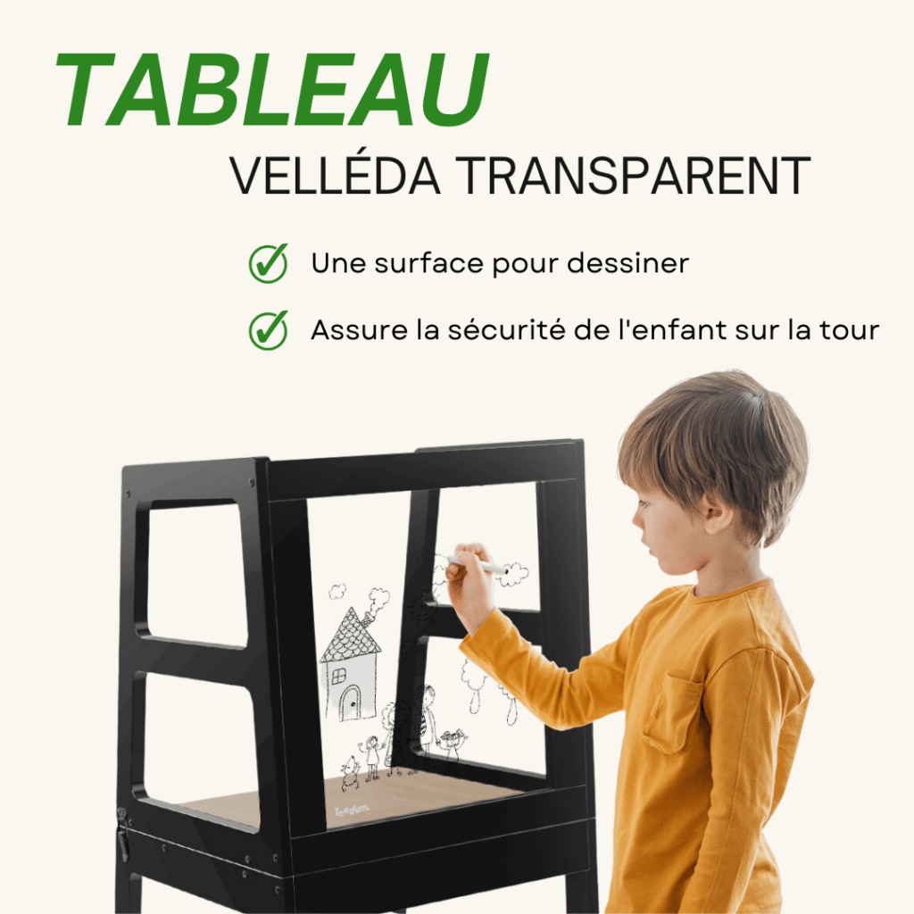 Tour Montessori tableau Velléda transparent