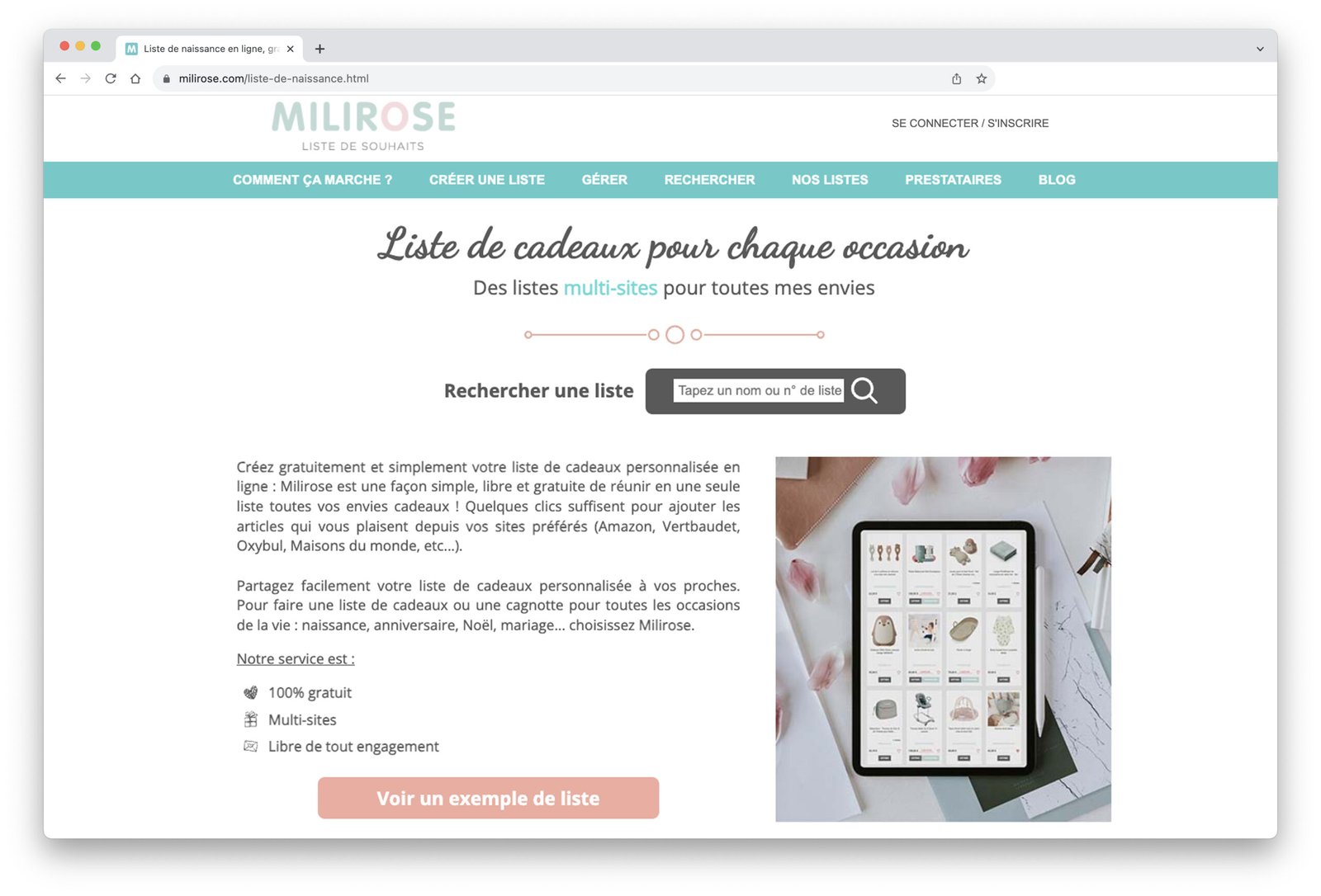 Votre liste de naissance personnalisée avec Milirose